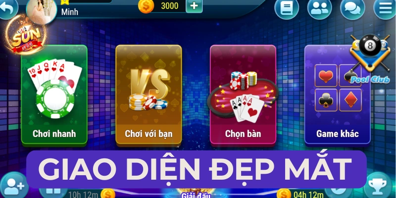 Game Sunwin với giao diện đẹp mắt, ấn tượng