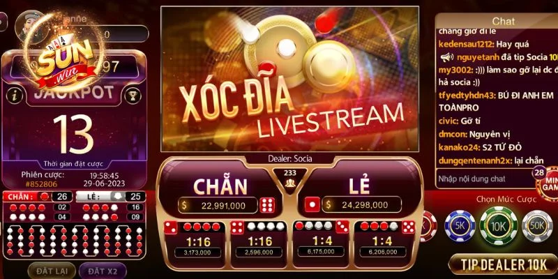 Xóc Đĩa Livestream Sunwin